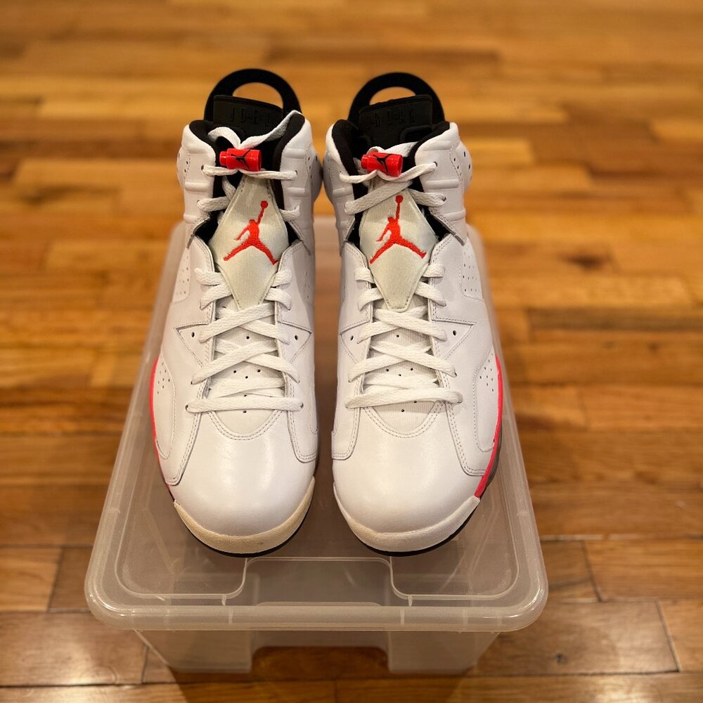 Jordan 6 Retro Infrared White with Neon Orange (2014), Size 13 US